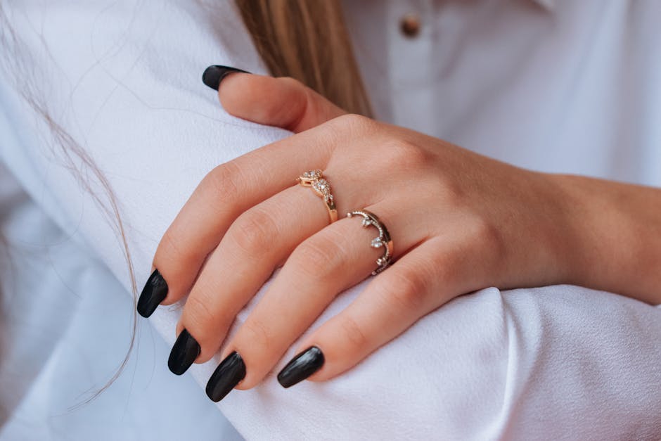 Smart ring on a person's finger